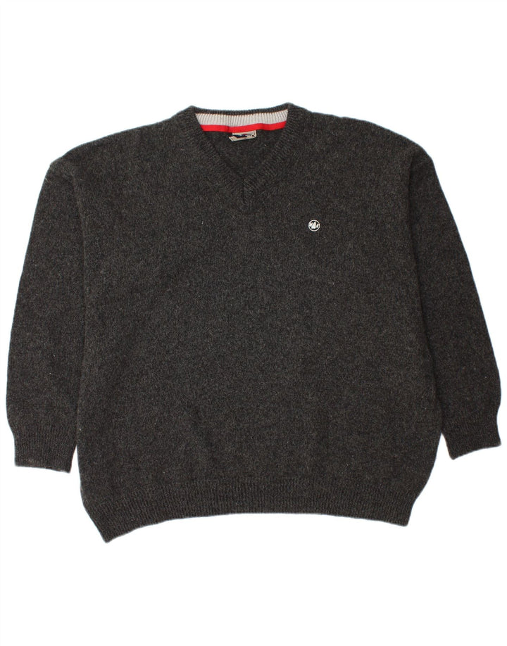 MURPHY & NYE Maglione da uomo con scollo a V 2XL Lana nera