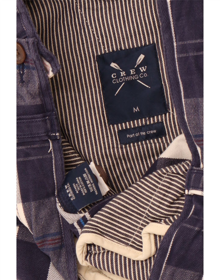CREW CLOTHING Pantaloncini cargo da uomo medi W32 in cotone a quadri blu navy
