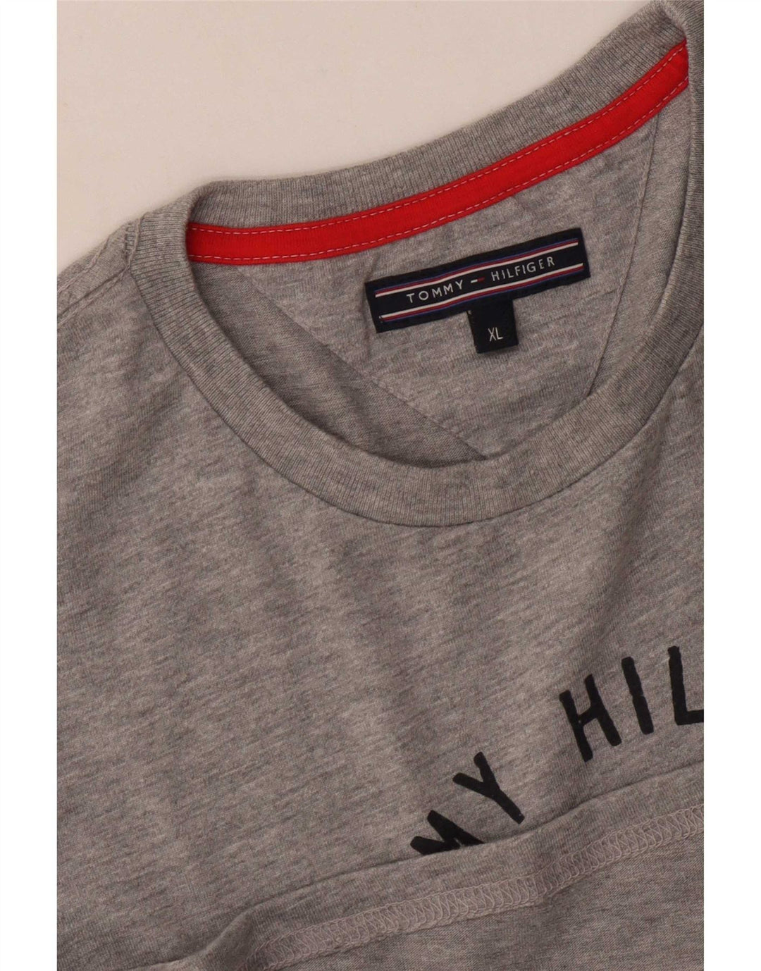 T-shirt grafica da uomo Tommy Hilfiger Top XL grigio chiazzato