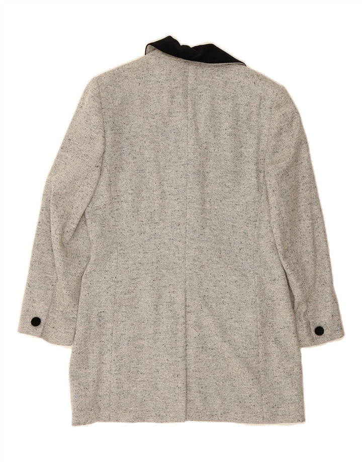 VINTAGE Womens Overcoat IT 40 Small Grey Flecked Virgin Wool Vintage Vintage and Second-Hand Vintage from Messina Hembry 