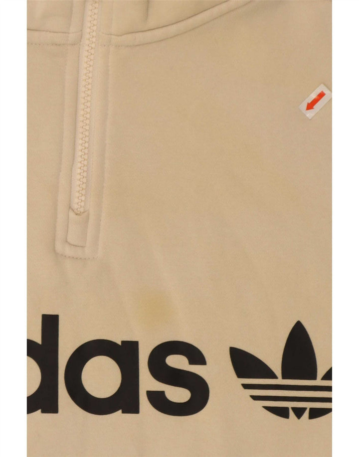 Felpa grafica oversize da donna Adidas maglione UK 12 beige medio