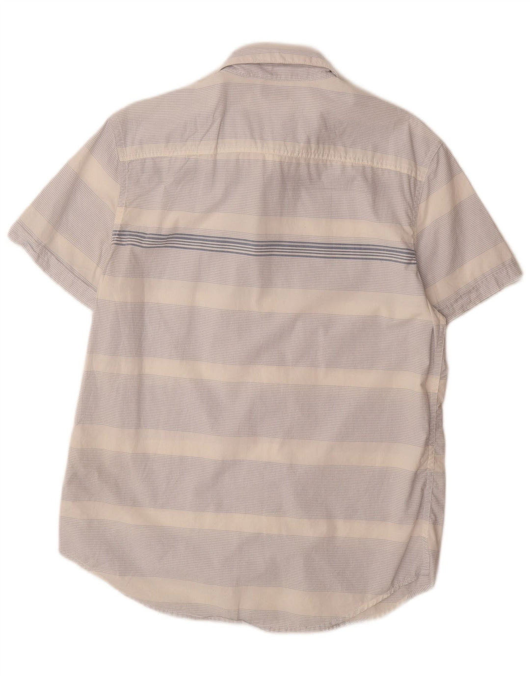 CALVIN KLEIN JEANS Camicia Uomo Manica Corta Cotone Rigato Blu Medio