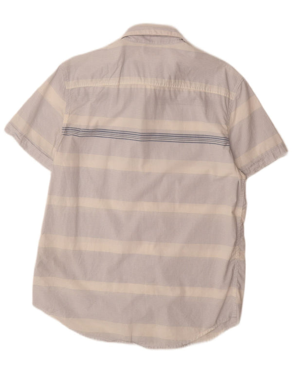 CALVIN KLEIN JEANS Camicia Uomo Manica Corta Cotone Rigato Blu Medio