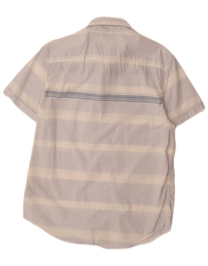 CALVIN KLEIN JEANS Camicia Uomo Manica Corta Cotone Rigato Blu Medio