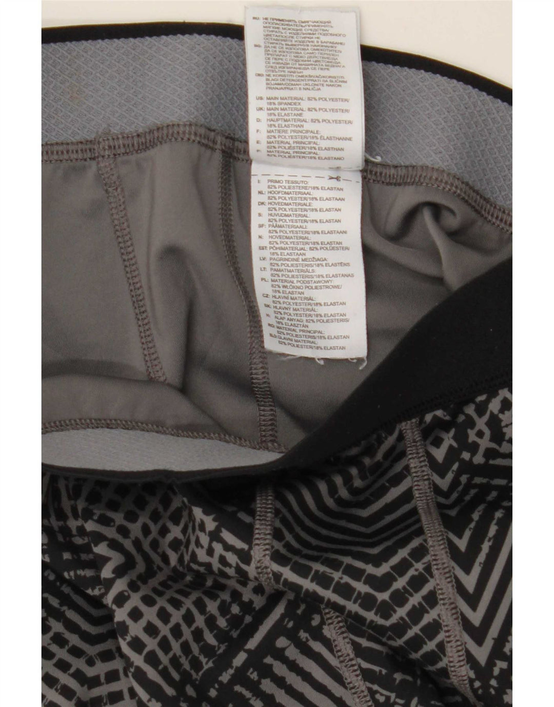 Leggings Capri da donna Adidas UK 8 Small Poliestere geometrico grigio