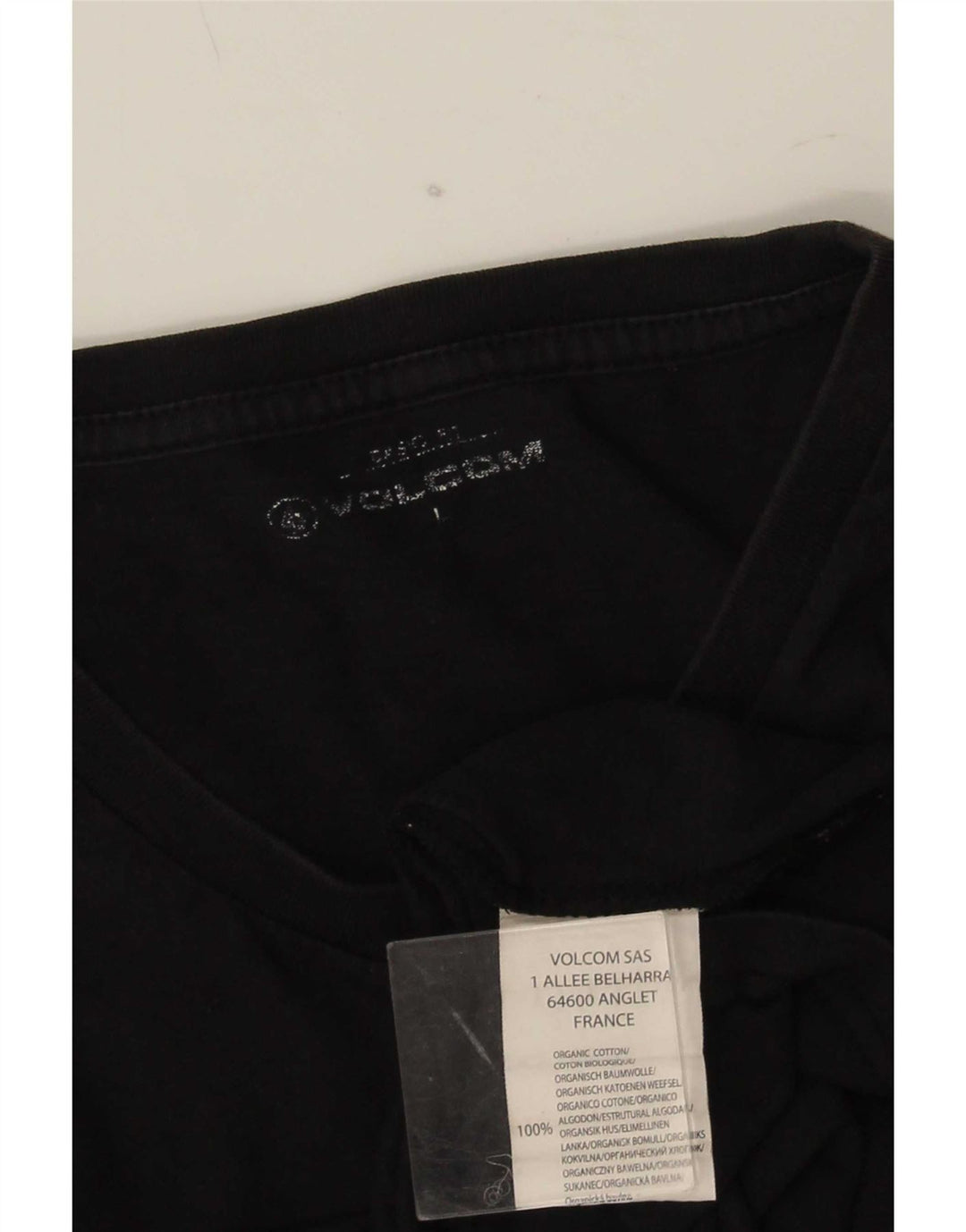 T-shirt grafica da uomo Volcom Top grande in cotone nero