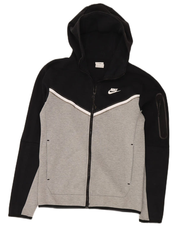 Nike Mens Zip Hoodie Sweater XS Black Colourblock Cotton