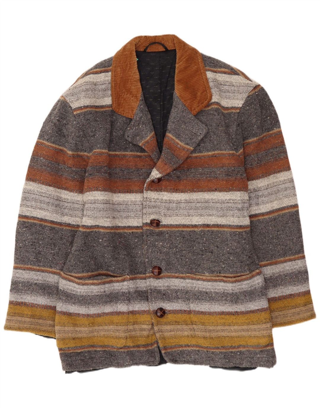 Giacca blazer da uomo a 4 bottoni VINTAGE UK 40 grandi righe multicolori