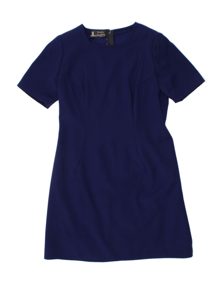 LANCETTI Womens A-Line Dress UK 12 Medium Navy Blue Vintage Lancetti and Second-Hand Lancetti from Messina Hembry 