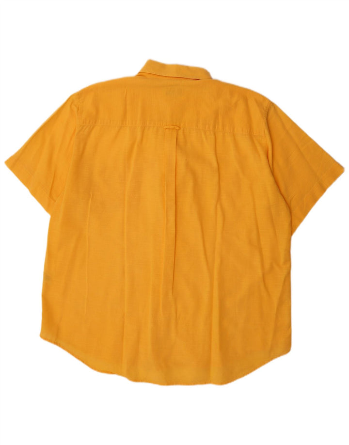 Camicia a maniche corte da uomo Carrera 2XL in cotone giallo