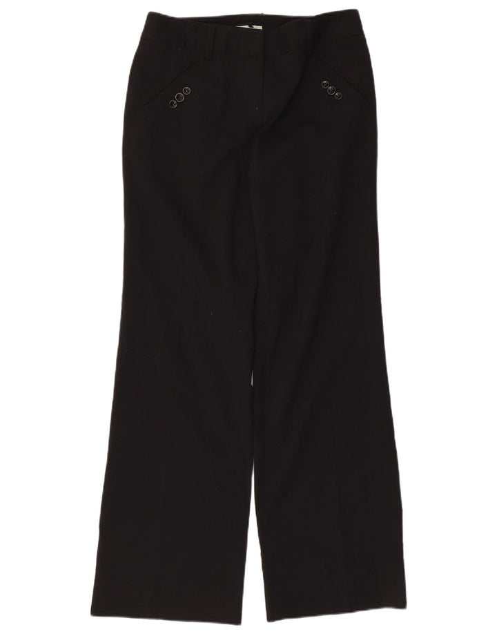 Pantaloni chino bootcut da donna Jigsaw UK 8 piccoli W30 L31 poliestere nero