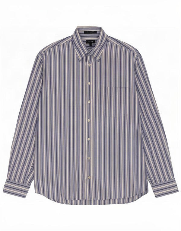 Gant Camicia da Uomo Regular Fit Grande Cotone Gessato Blu