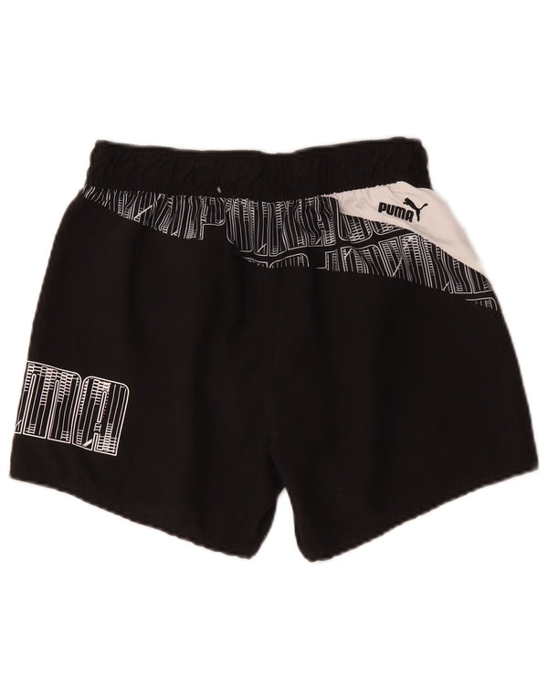 Pantaloncini sportivi grafici da uomo Puma Small in poliestere color block nero