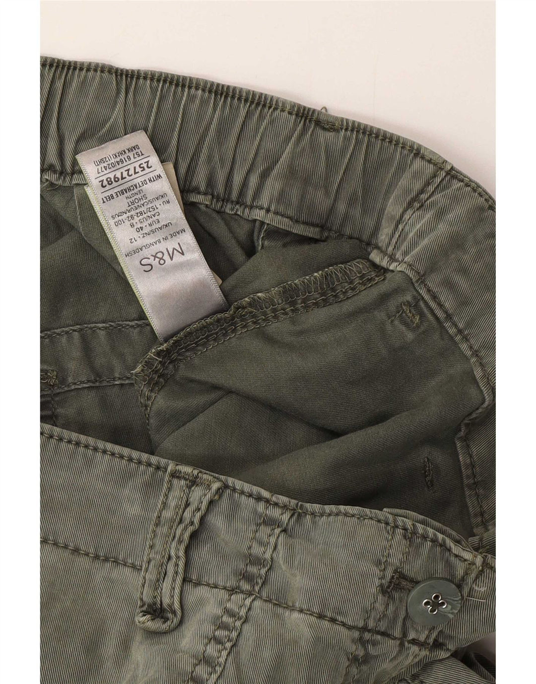 Pantaloni cargo da jogging da donna Marks & Spencer UK 12 Medium W32 L26 Cachi