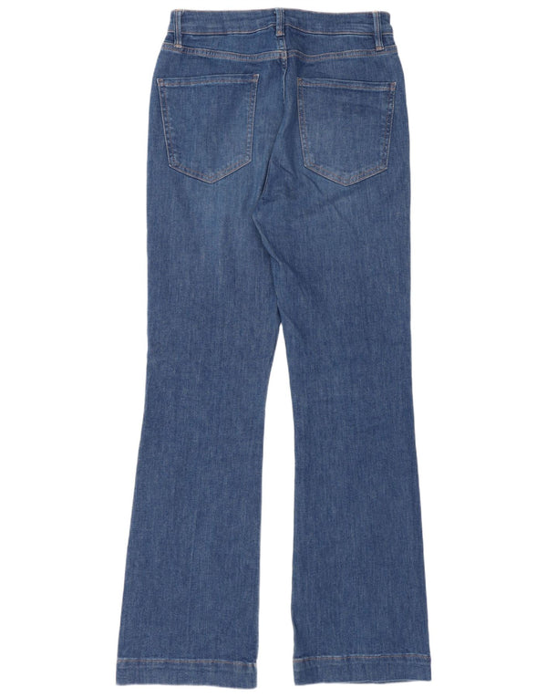 Jeans svasati a vita alta da donna Marks & Spencer UK 10 piccoli W28 L31 blu
