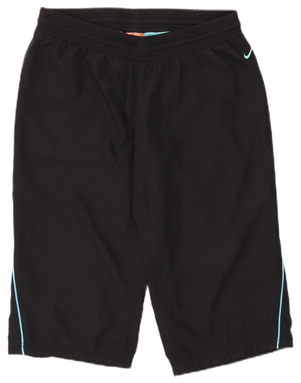 Pantaloncini sportivi Bermuda da donna NIKE UK 12/14 poliestere nero medio