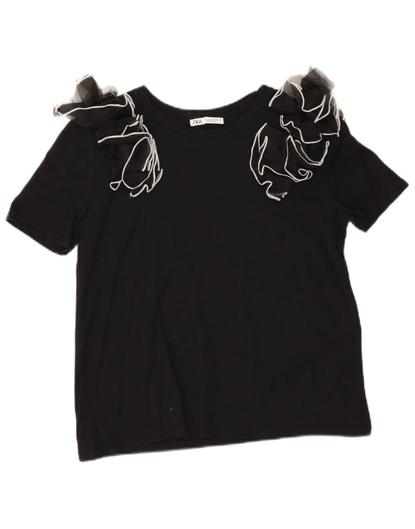 Camicetta da donna Zara Top UK 10 piccola in cotone nero