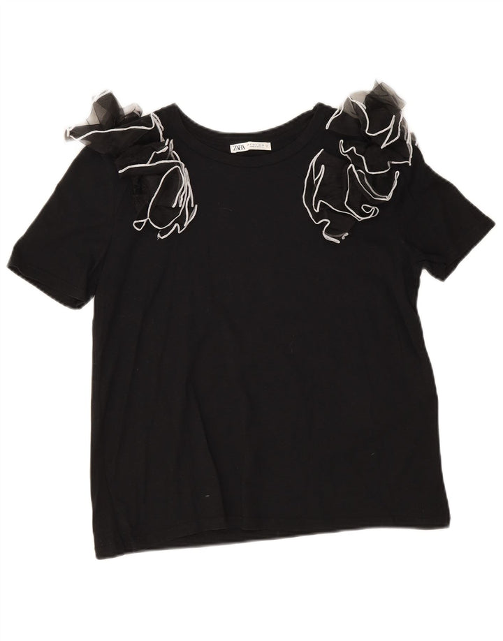 Camicetta da donna Zara Top UK 10 piccola in cotone nero