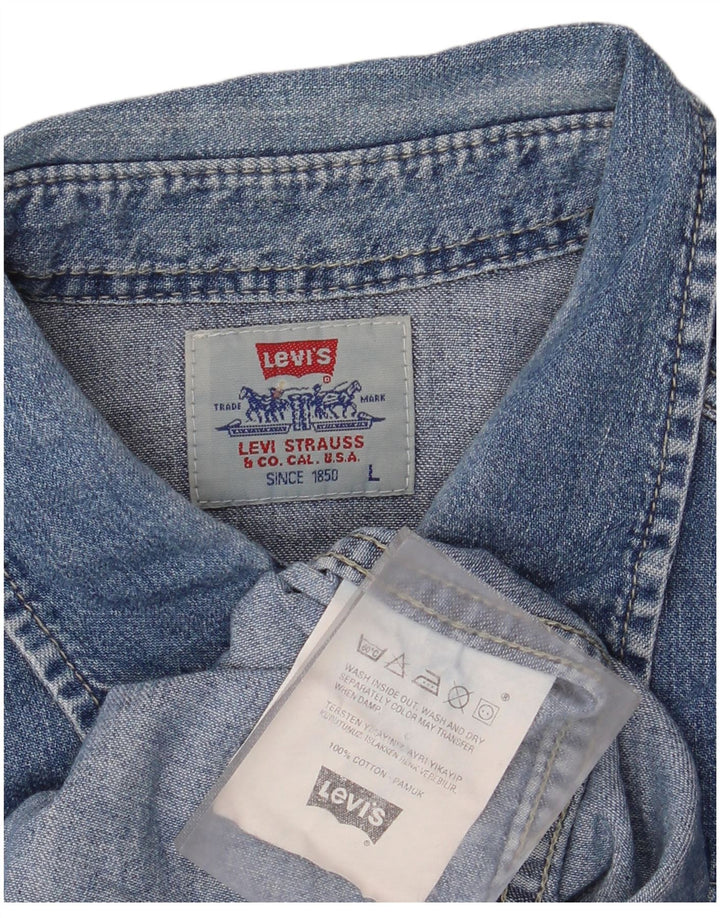 Camicia di jeans da uomo Levi's Large Western in cotone blu