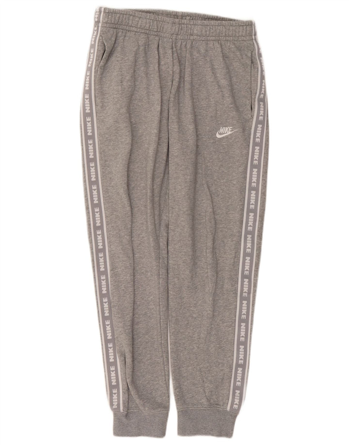 Pantaloni da tuta con grafica Nike da uomo, pantaloni da jogging, cotone chiazzato grigio medio