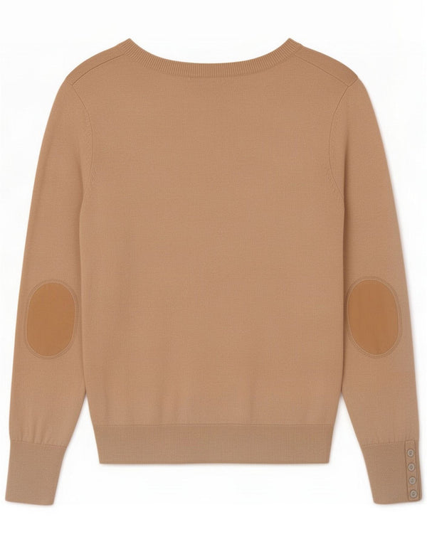Maglione maglione con scollo a V da donna Massimo Dutti UK 18 XL Beige