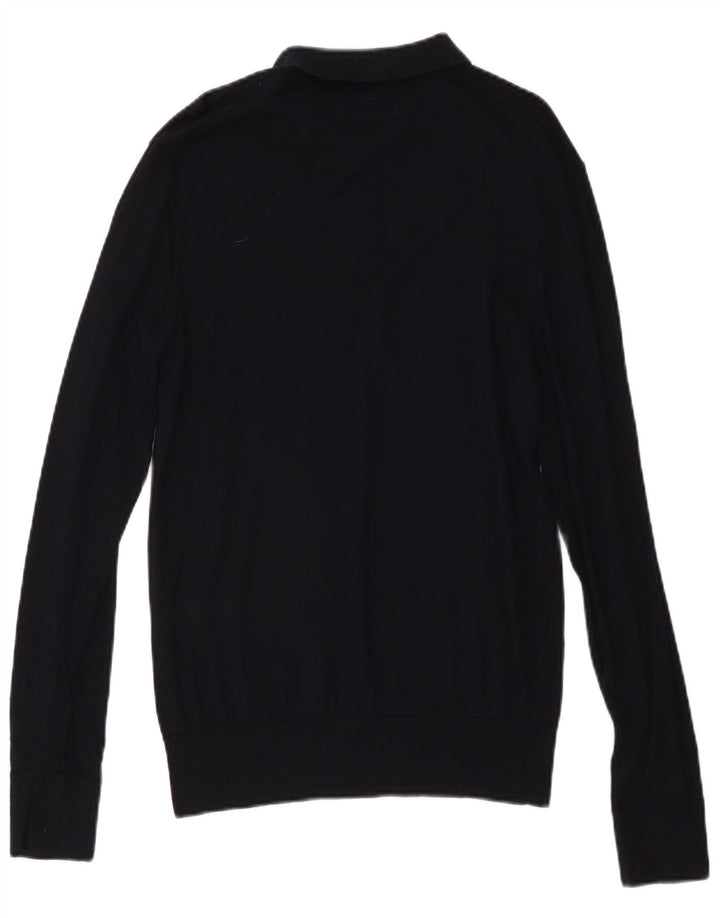 ALL SAINTS Maglione da uomo con collo alto XL Lana blu navy