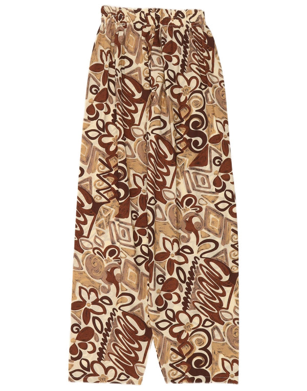 Pantaloni casual larghi da donna vintage W24 L28 floreale multicolore