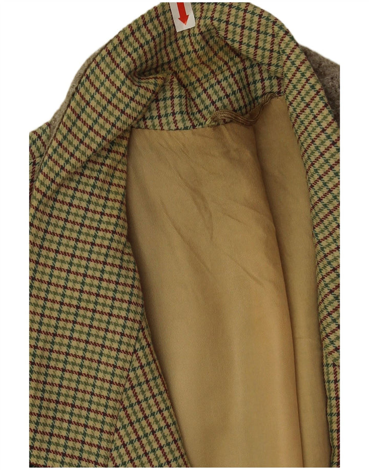 Giacca blazer lunga da uomo Pierre Laffitte UK 38 pied de poule verde medio