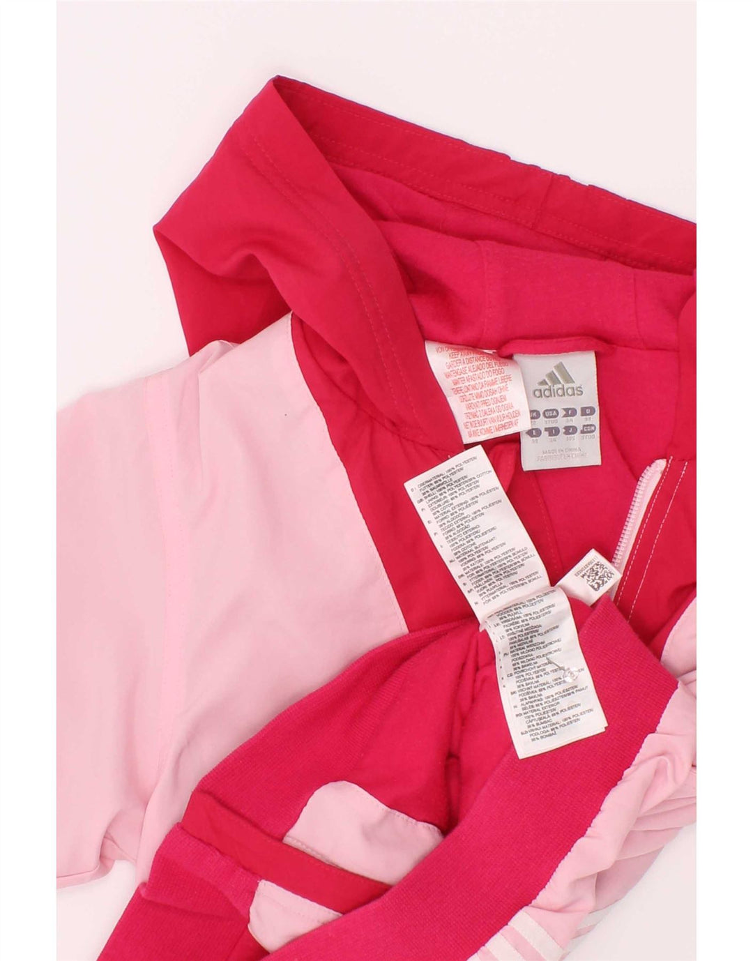 Giacca antipioggia Adidas per ragazze con cappuccio 2-3 anni in poliestere color block rosa