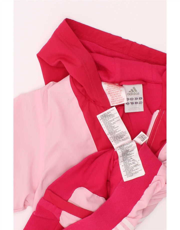 Giacca antipioggia Adidas per ragazze con cappuccio 2-3 anni in poliestere color block rosa