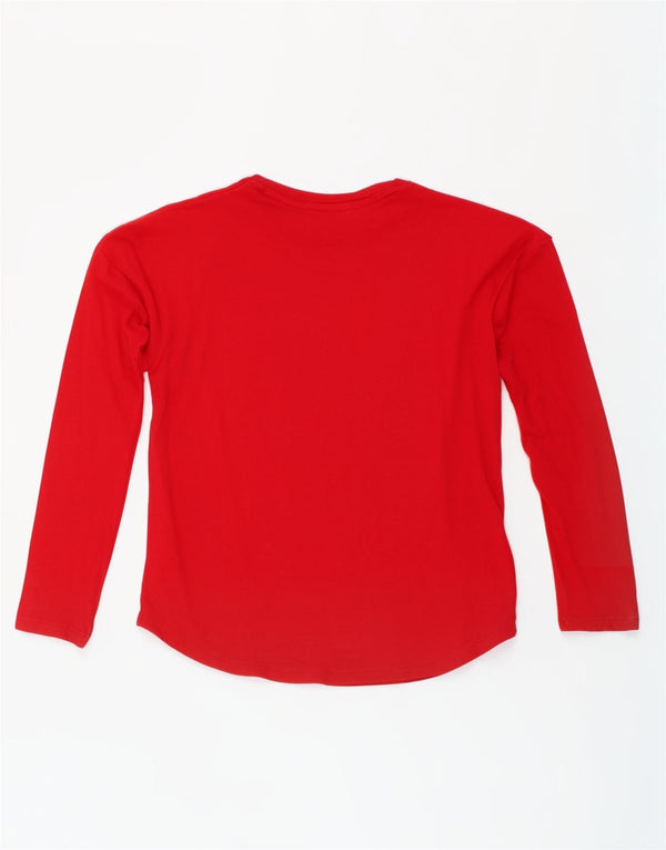 Polo Ralph Lauren Top grafico per ragazze manica lunga 8-9 anni cotone rosso medio