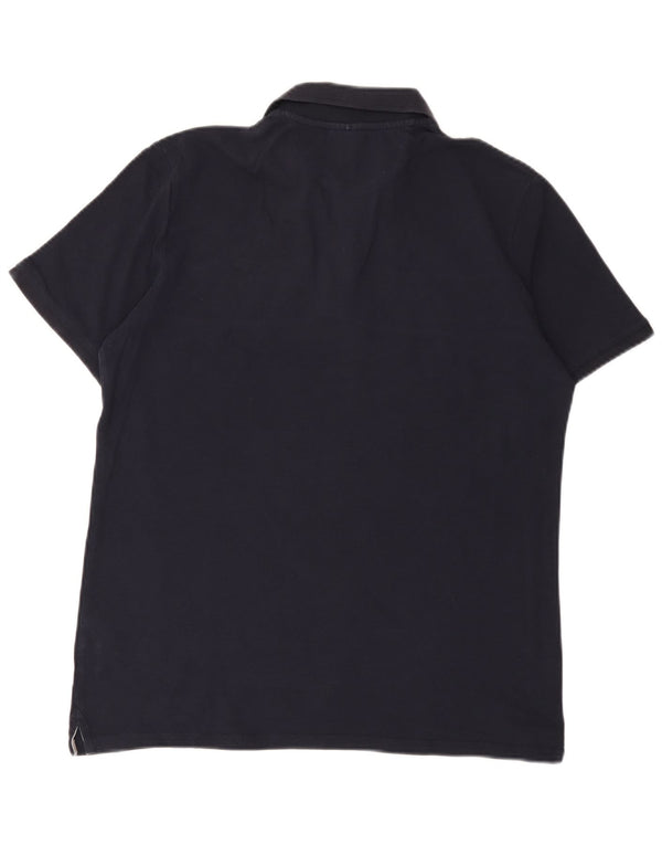 Polo da uomo Champion grande in cotone a righe blu navy