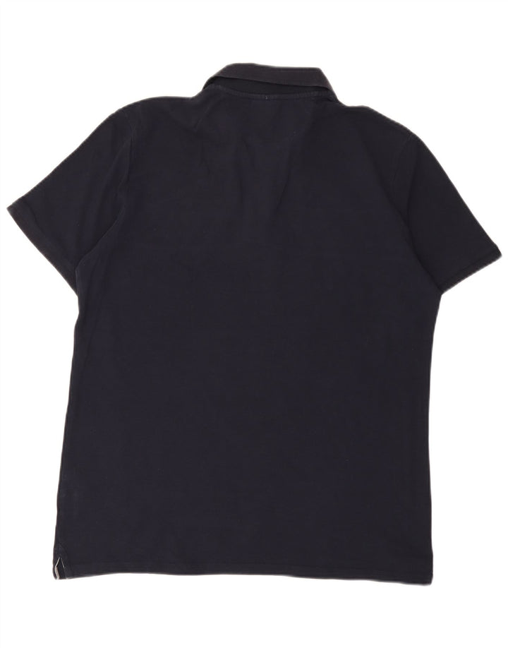 Polo da uomo Champion grande in cotone a righe blu navy