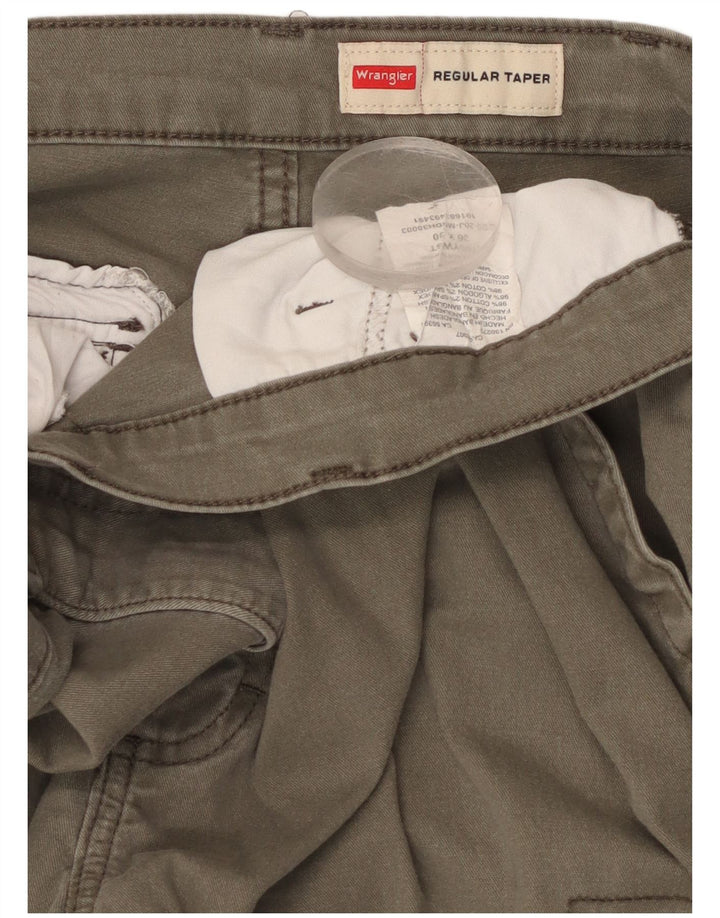 Pantaloni cargo affusolati regolari da uomo Wrangler W36 L30 cotone verde