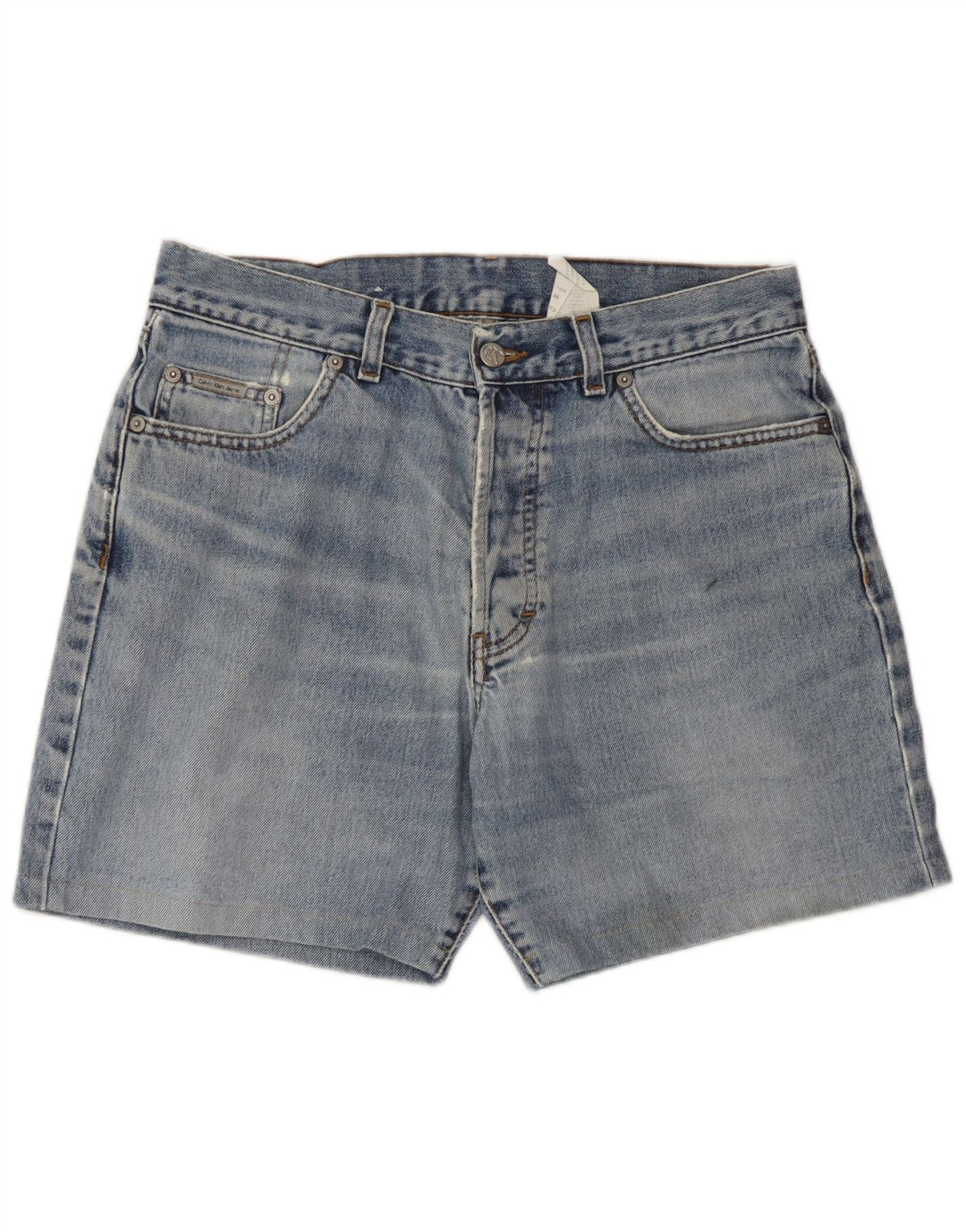 Pantaloncini di jeans da uomo Calvin Klein W32 cotone blu medio