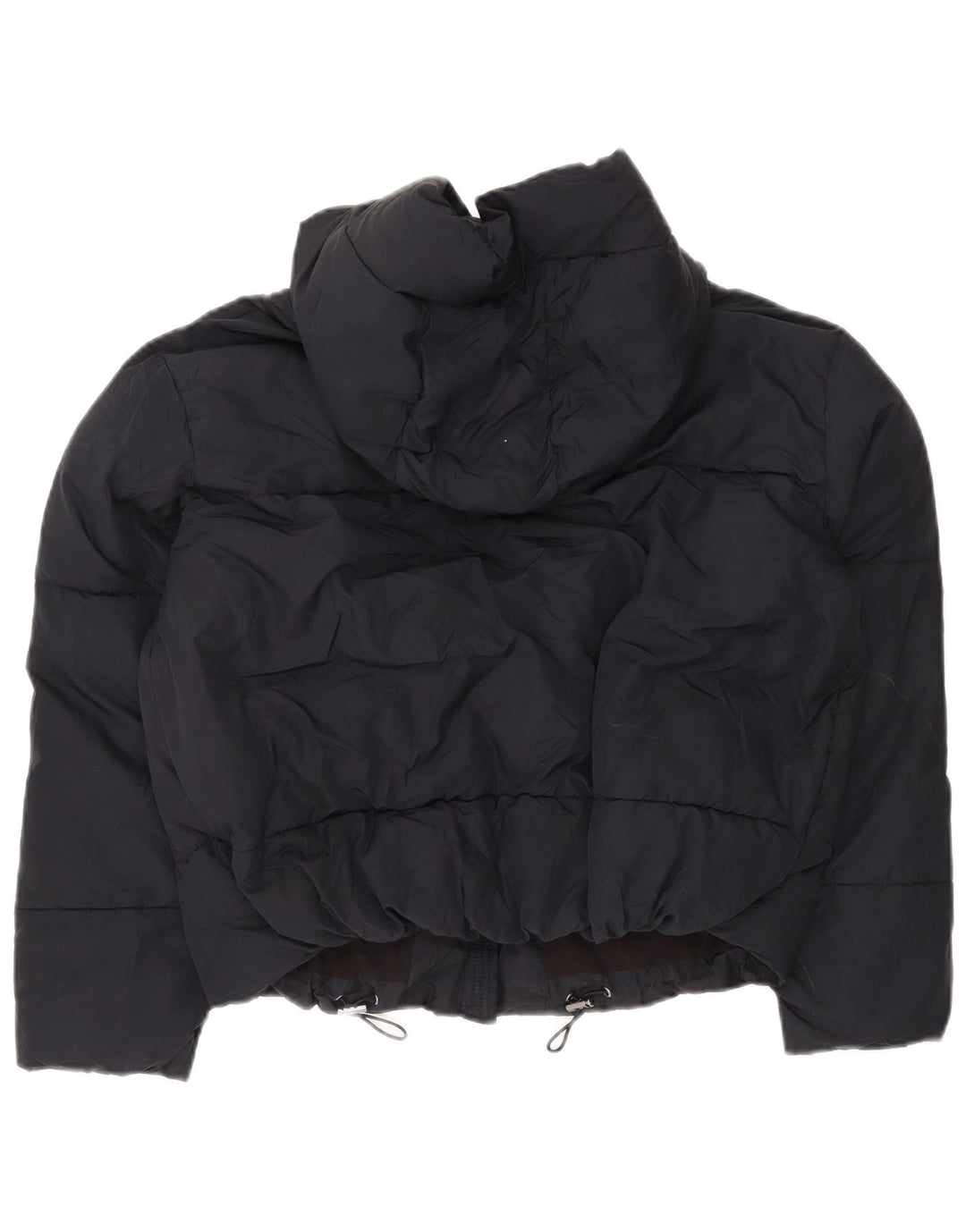 Giacca imbottita con cappuccio corta oversize da donna Zara UK 6 XS poliestere blu navy