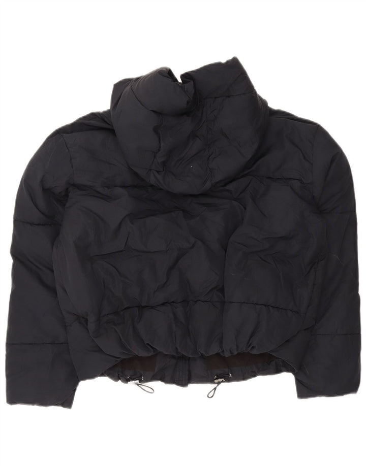 Giacca imbottita con cappuccio corta oversize da donna Zara UK 6 XS poliestere blu navy