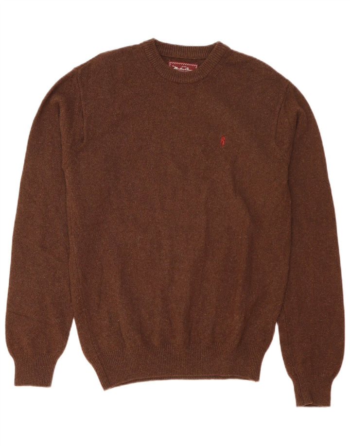 MARLBORO CLASSICS Maglione da uomo girocollo in lana marrone medio
