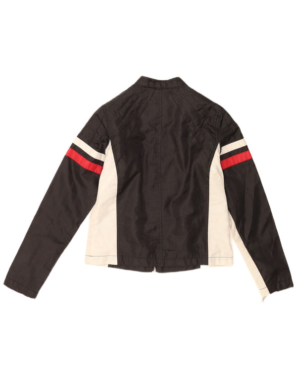 Giacca da motociclista vintage da uomo UK 36 Small Black Colourblock