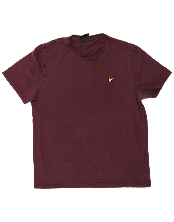 T-shirt da uomo LYLE & SCOTT grande in cotone bordeaux