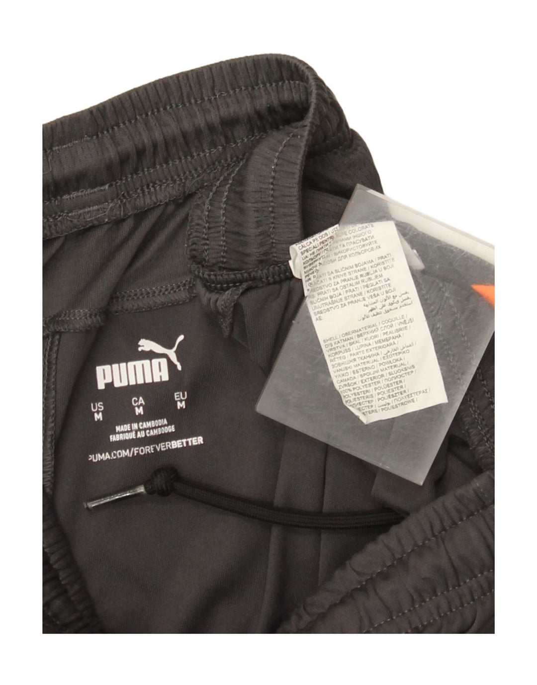 Pantaloncini sportivi da uomo Puma in poliestere color block grigio medio