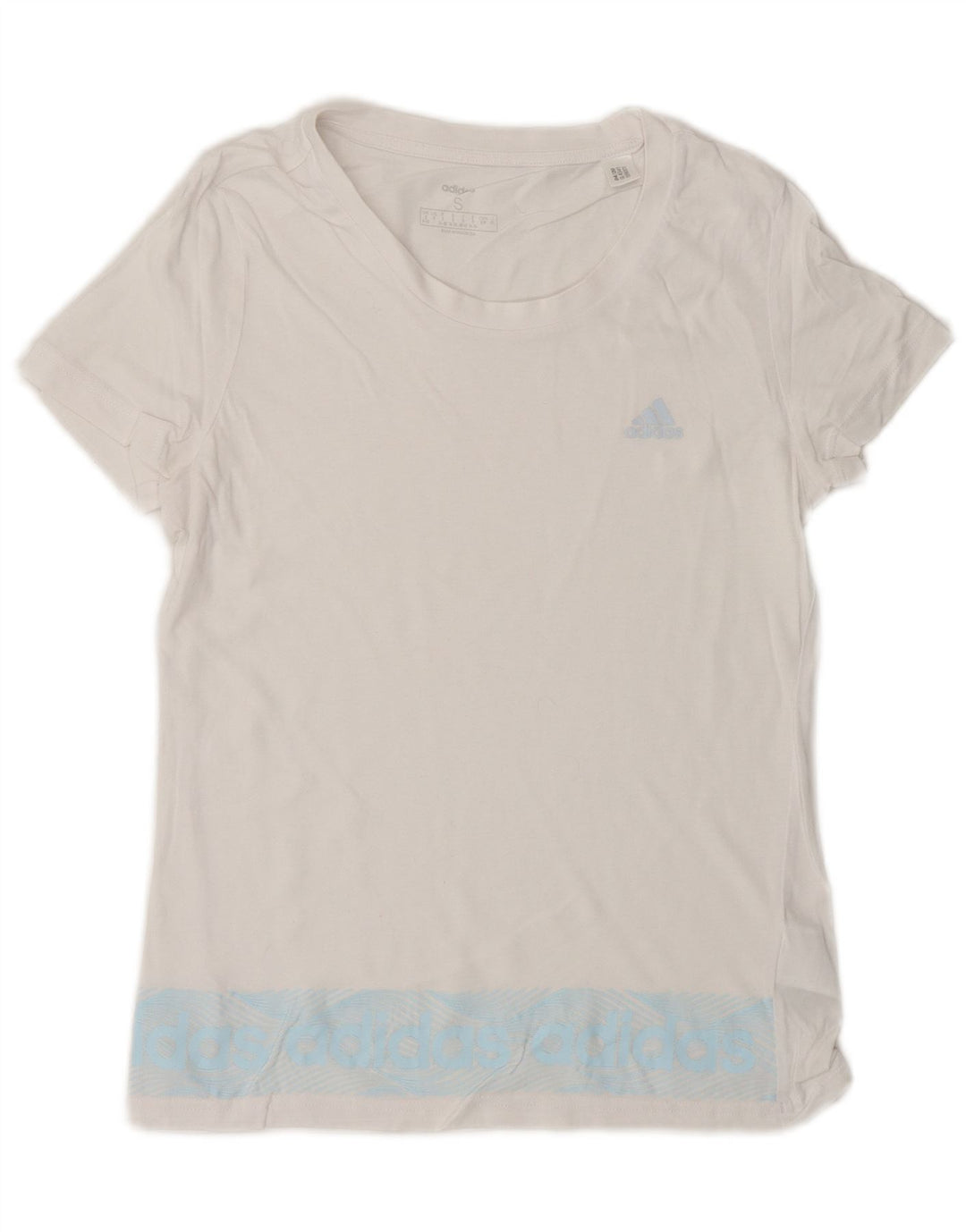 T-shirt grafica da donna ADIDAS Top UK 8/10 piccola in cotone bianco