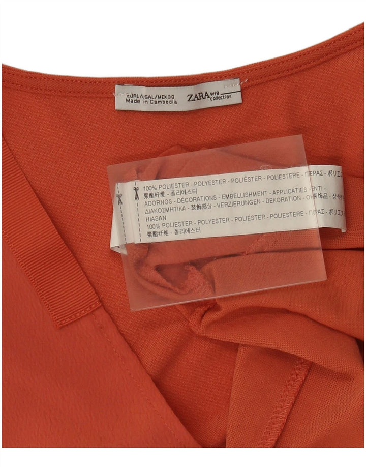 Blusa oversize da donna Zara Top UK 16 Large Arancione Poliestere