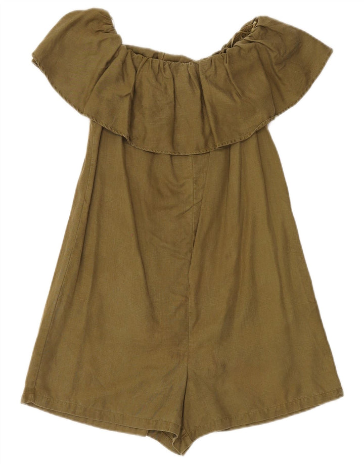 Tuta corta da donna Zara con spalle scoperte UK 6 XS Cachi