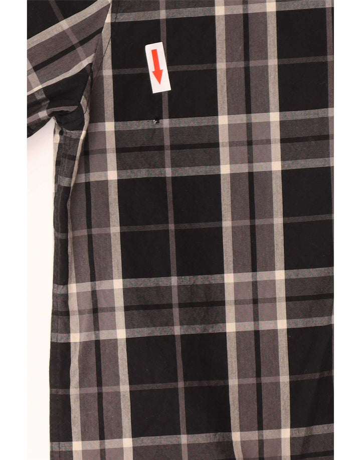 Camicia da uomo Lyle & Scott piccola in cotone a quadri neri