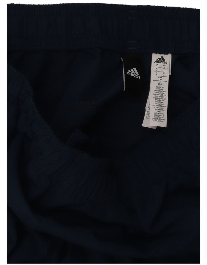 ADIDAS Mens Tracksuit Trousers Joggers Large  Navy Blue Polyester