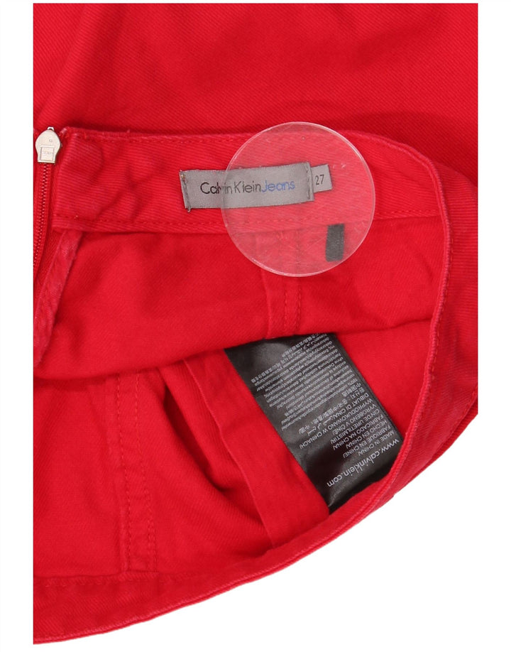 CALVIN KLEIN Gonna in denim da donna W27 piccola in cotone rosso