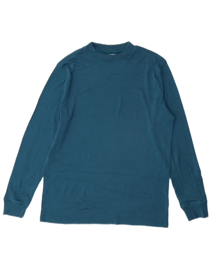 Top da uomo a maniche lunghe Lands End in cotone blu medio