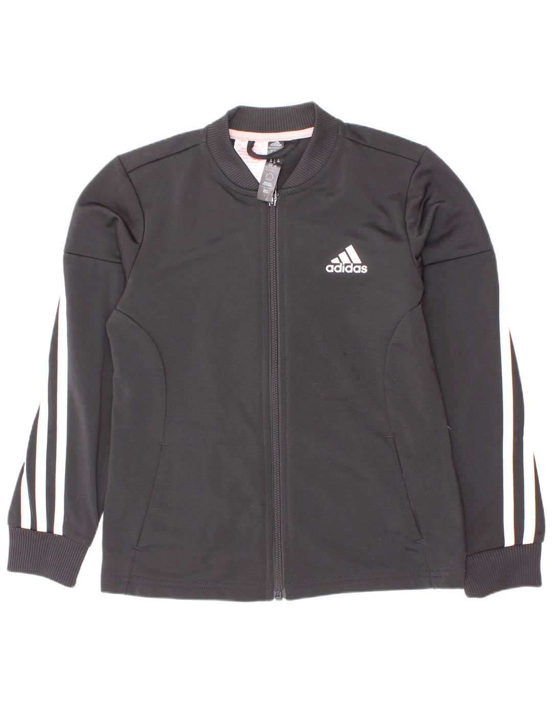 Giacca Top Tuta Adidas Bambina 7-8 Anni Poliestere Gessato Nero