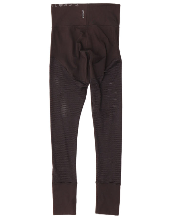 Leggings grafici da donna Adidas UK 8/10 piccoli neri